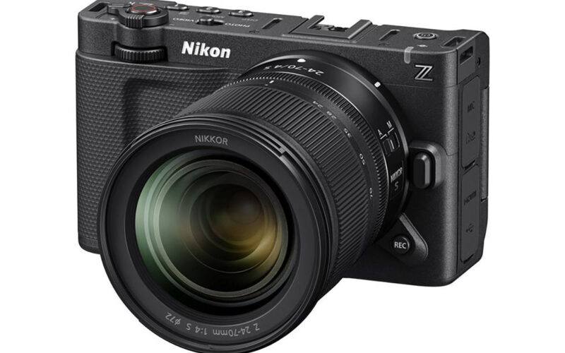 Nikon ZR cinema camera with a NIKKOR Z 24–70mm lens, viewed from the front